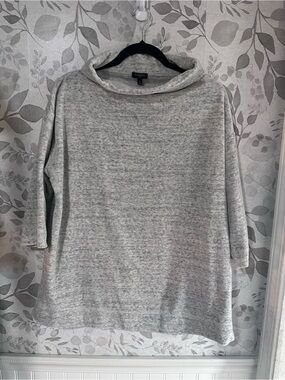 Talbots Light Heather Gray Cowl Neck Pullover Sweater